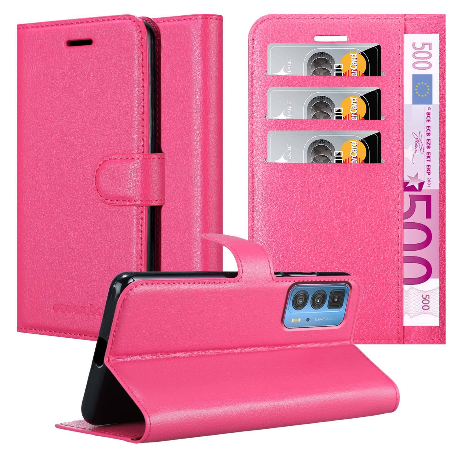 Cadorabo Hülle für Motorola EDGE 20 PRO / EDGE S PRO Schutz Hülle in Pink Handyhülle Etui Case Cover Magnetverschluss