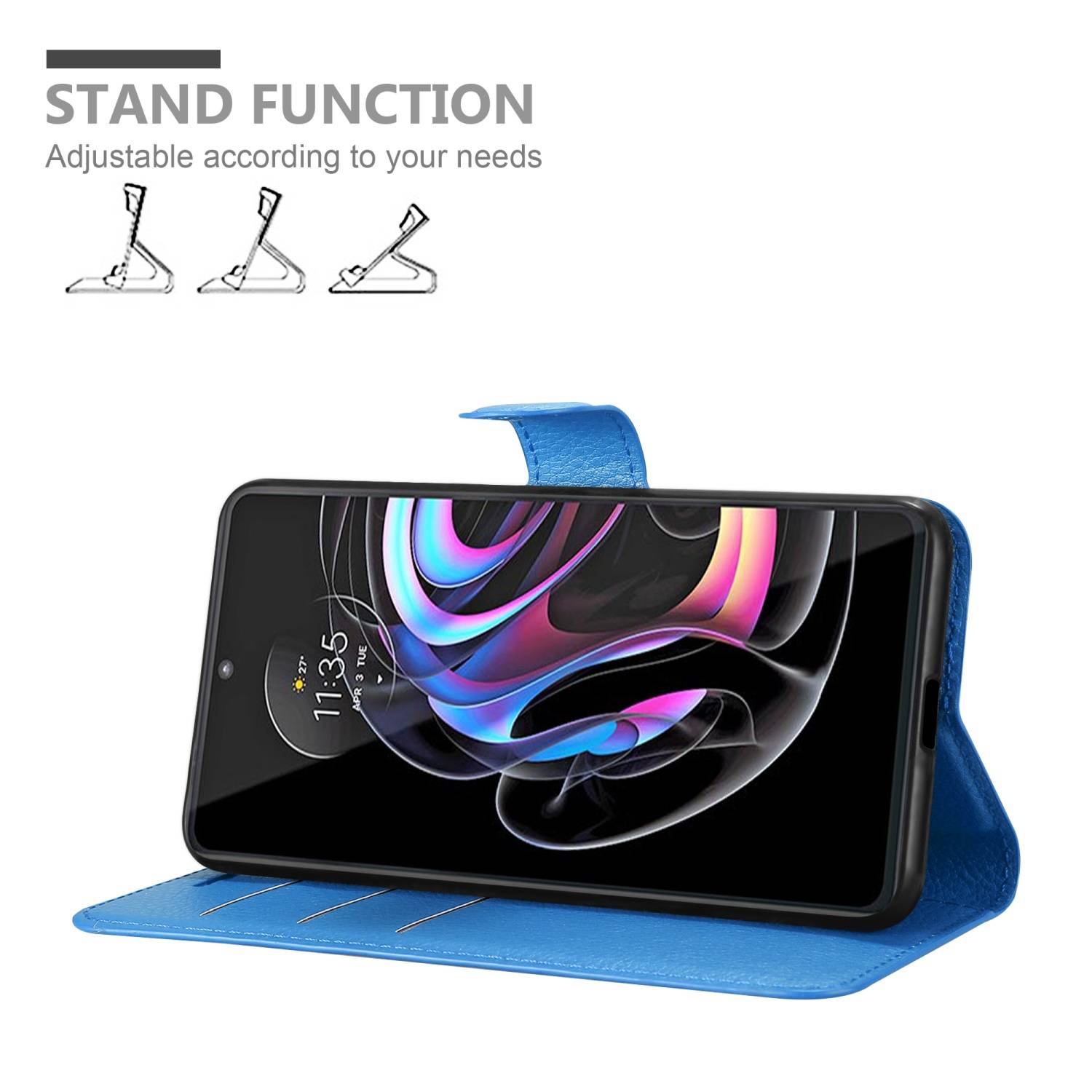 Cadorabo Hülle für Motorola EDGE 20 PRO / EDGE S PRO Schutz Hülle in Blau Handyhülle Etui Case Cover Magnetverschluss