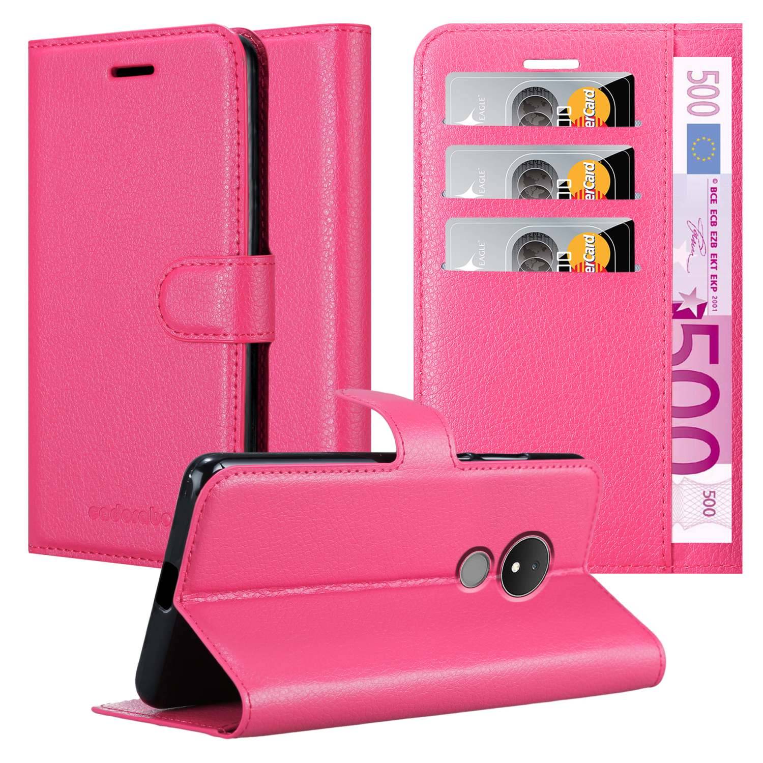 Cadorabo Hülle für Nokia C21 Schutz Hülle in Pink Handyhülle Etui Case Cover Magnetverschluss