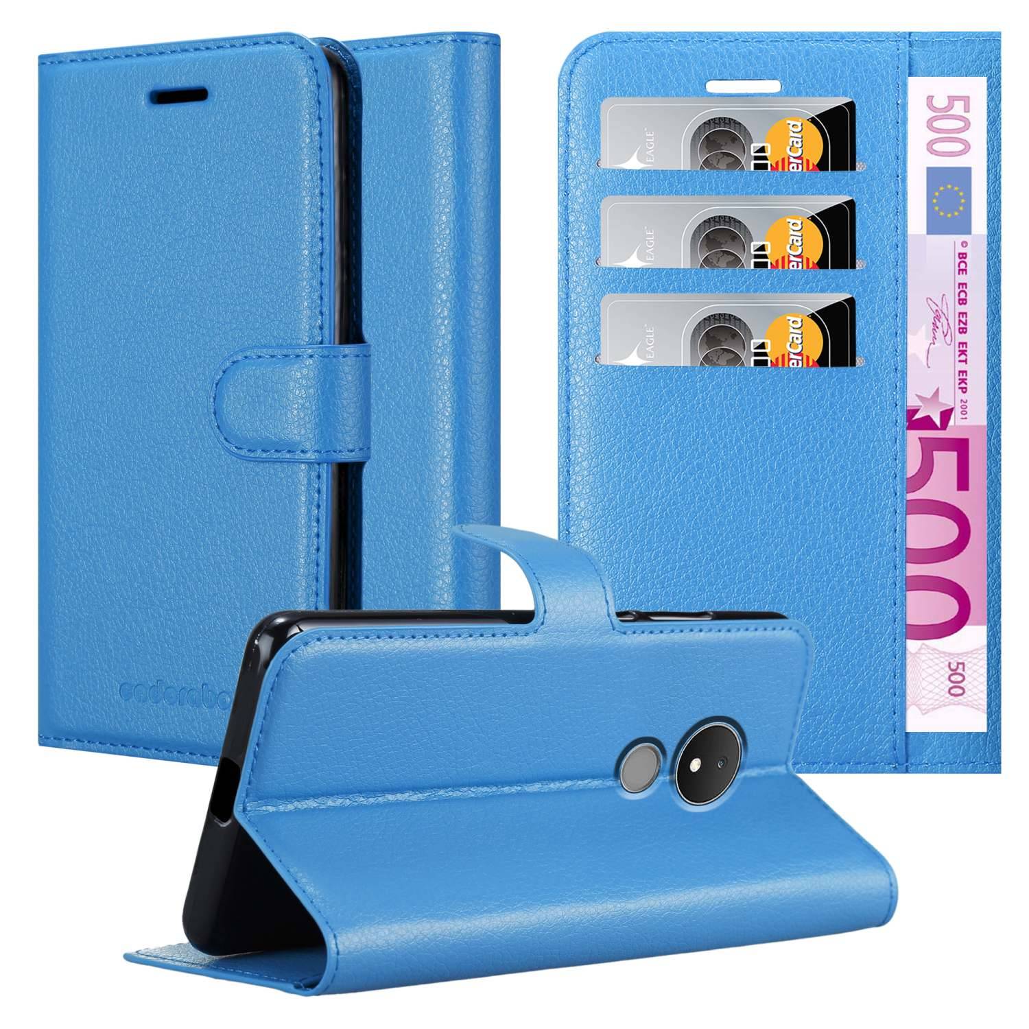 Cadorabo Hülle für Nokia C21 Schutz Hülle in Blau Handyhülle Etui Case Cover Magnetverschluss