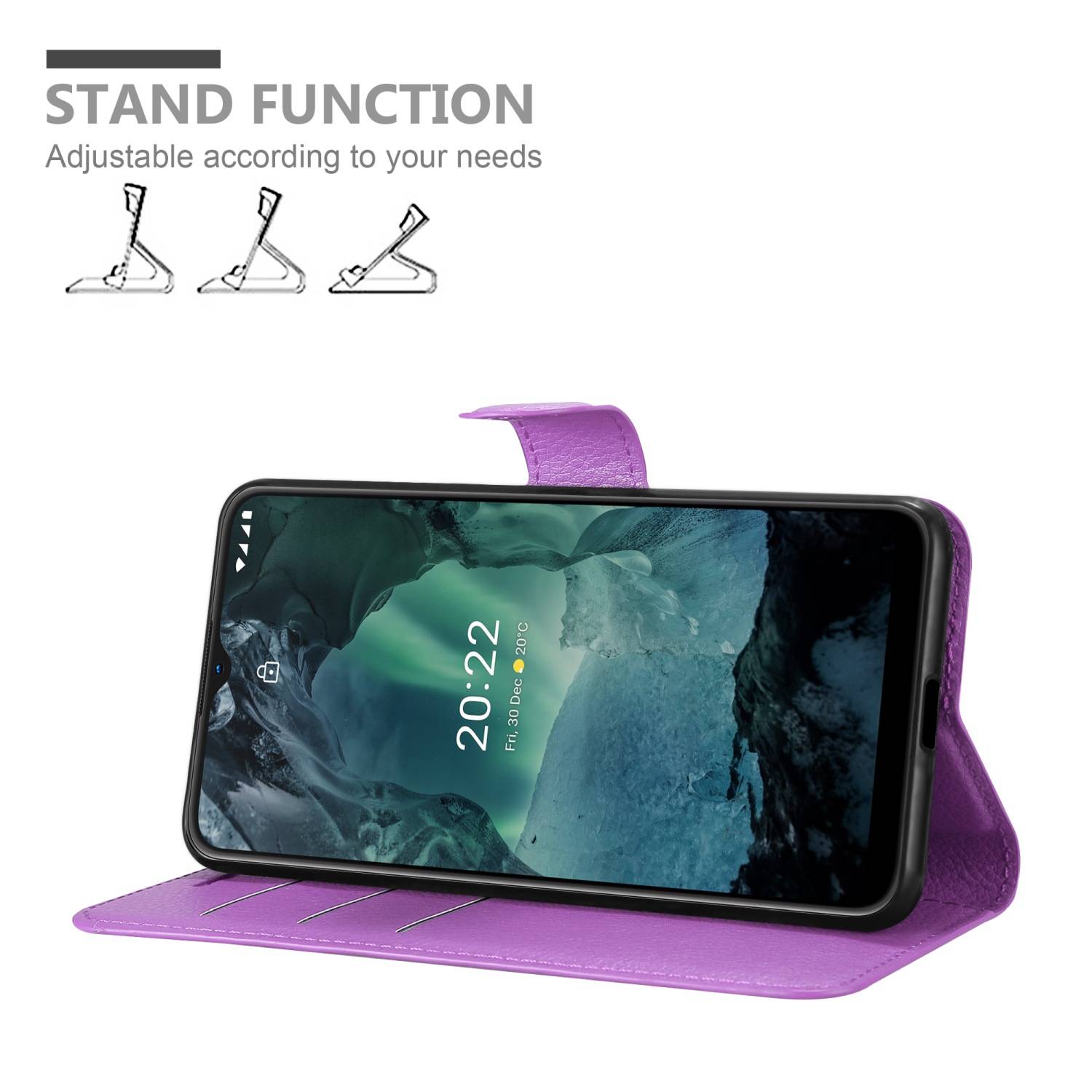 Cadorabo Hülle für Nokia G11 / G21 Schutz Hülle in Lila Handyhülle Etui Case Cover Magnetverschluss