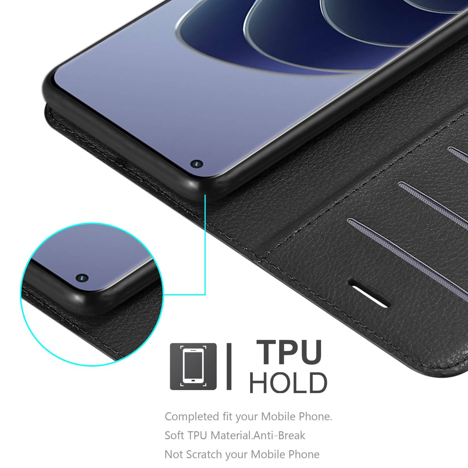 Cadorabo Hülle für OnePlus 10 PRO 5G Schutz Hülle in Schwarz Handyhülle Etui Case Cover Magnetverschluss