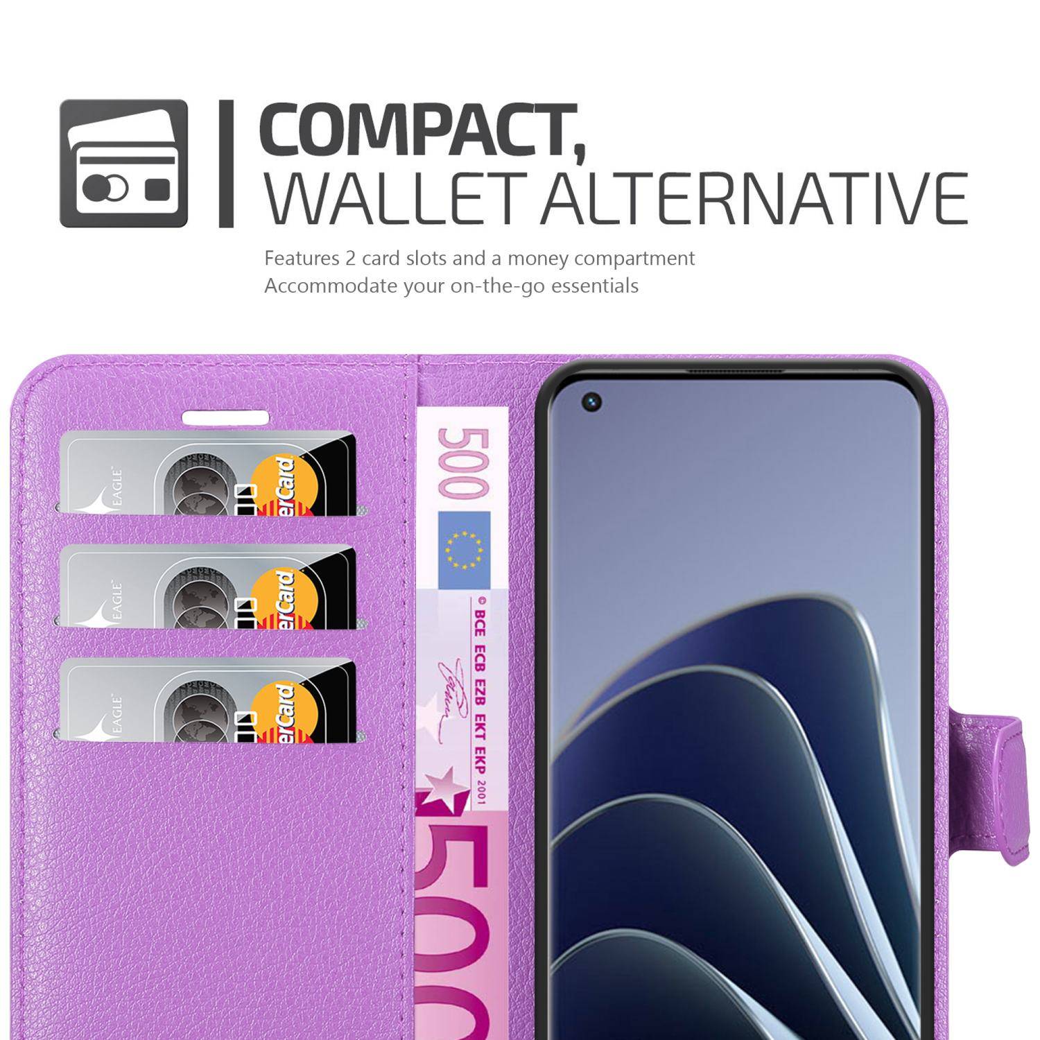 Cadorabo Hülle für OnePlus 10 PRO 5G Schutz Hülle in Lila Handyhülle Etui Case Cover Magnetverschluss