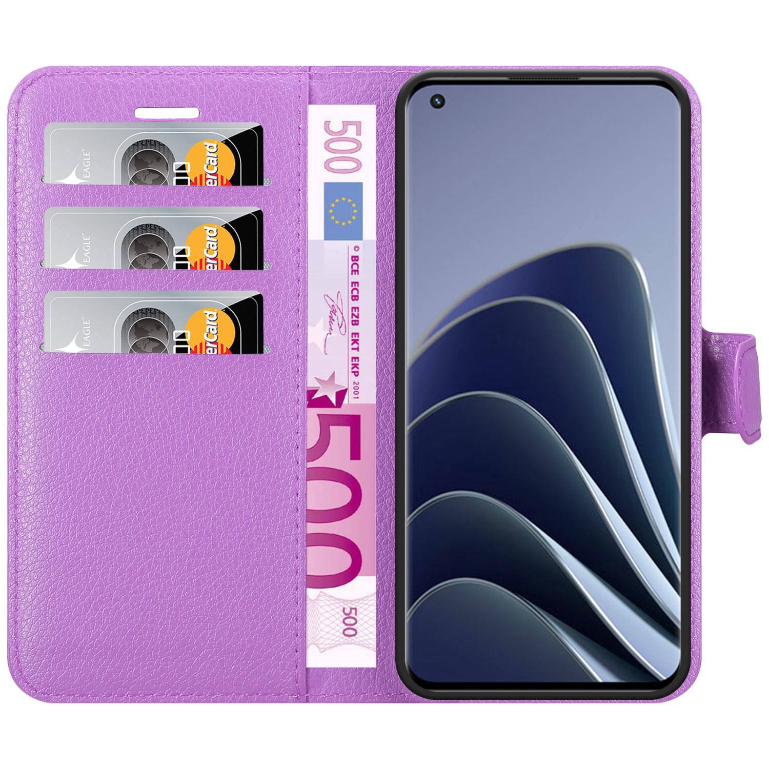 Cadorabo Hülle für OnePlus 10 PRO 5G Schutz Hülle in Lila Handyhülle Etui Case Cover Magnetverschluss