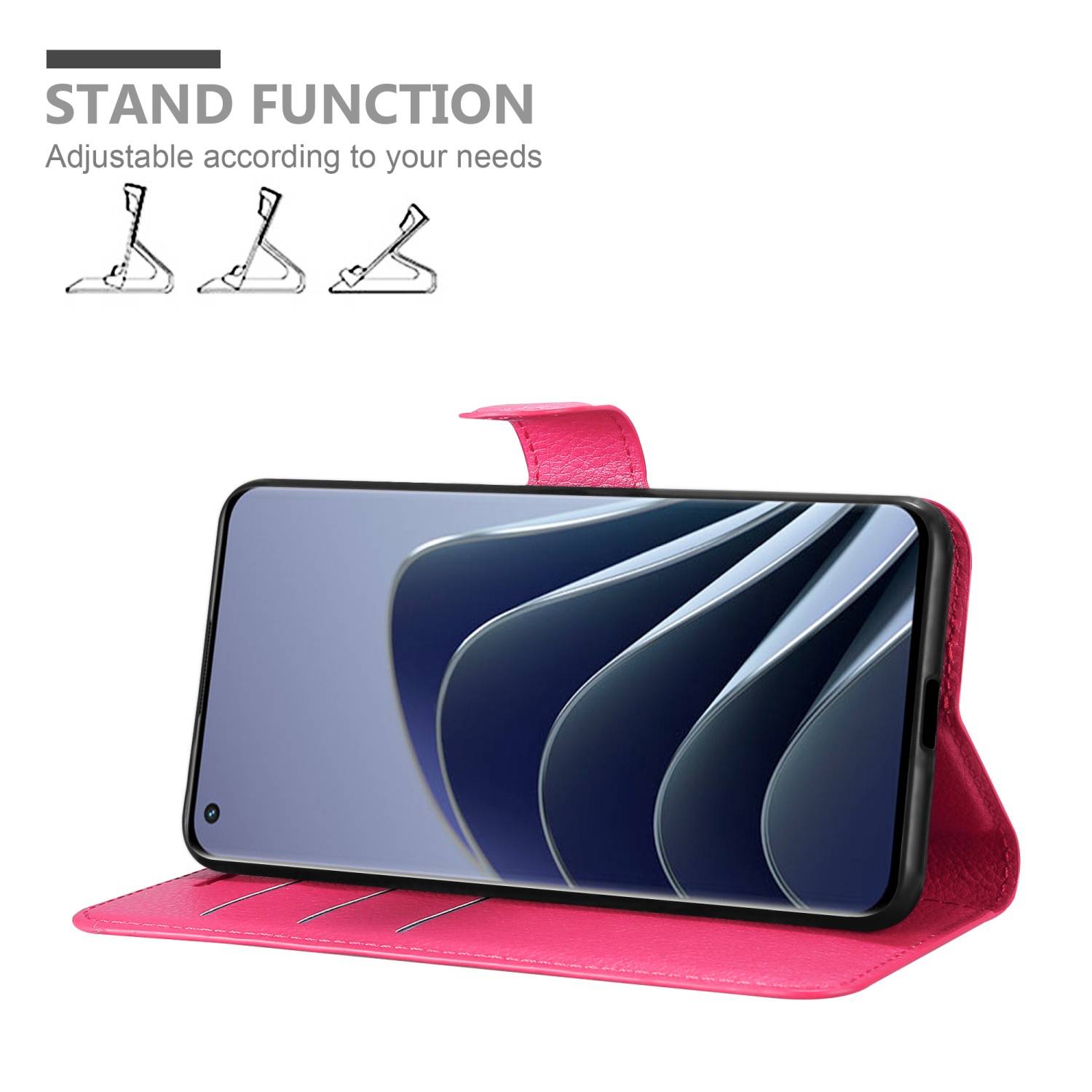 Cadorabo Hülle für OnePlus 10 PRO 5G Schutz Hülle in Pink Handyhülle Etui Case Cover Magnetverschluss