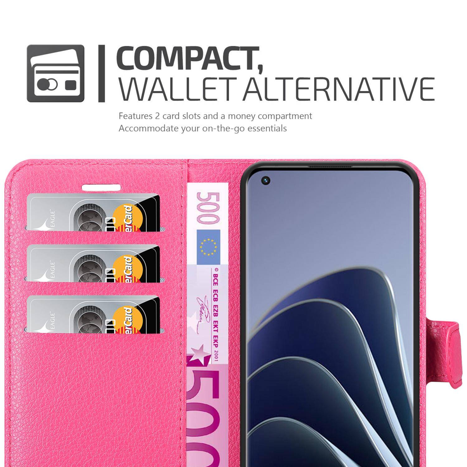 Cadorabo Hülle für OnePlus 10 PRO 5G Schutz Hülle in Pink Handyhülle Etui Case Cover Magnetverschluss