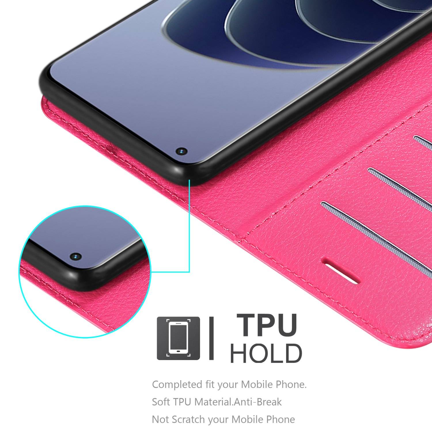 Cadorabo Hülle für OnePlus 10 PRO 5G Schutz Hülle in Pink Handyhülle Etui Case Cover Magnetverschluss
