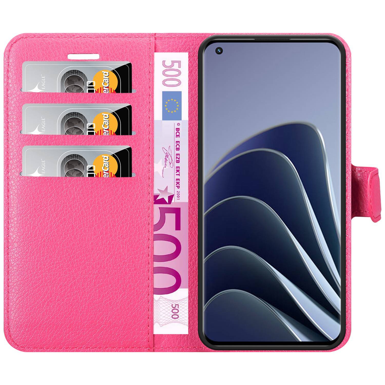 Cadorabo Hülle für OnePlus 10 PRO 5G Schutz Hülle in Pink Handyhülle Etui Case Cover Magnetverschluss