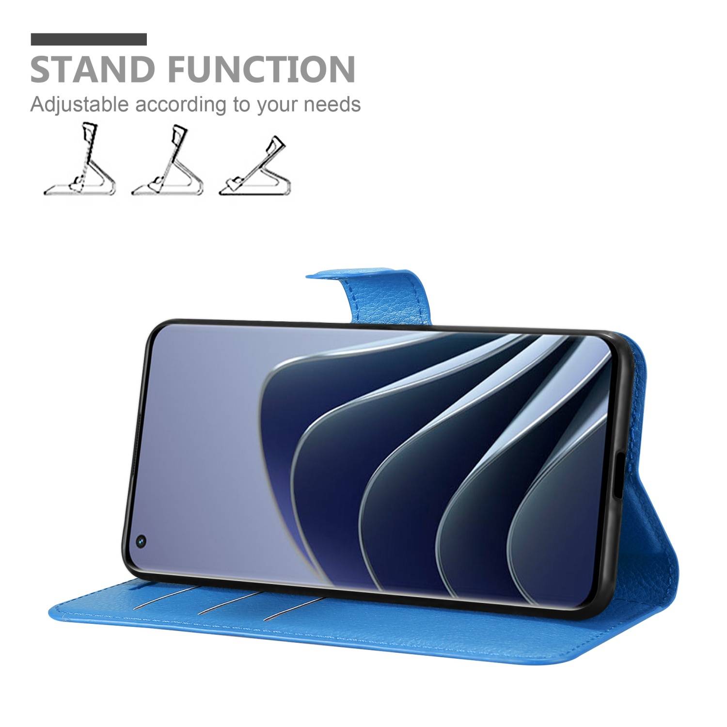 Cadorabo Hülle für OnePlus 10 PRO 5G Schutz Hülle in Blau Handyhülle Etui Case Cover Magnetverschluss