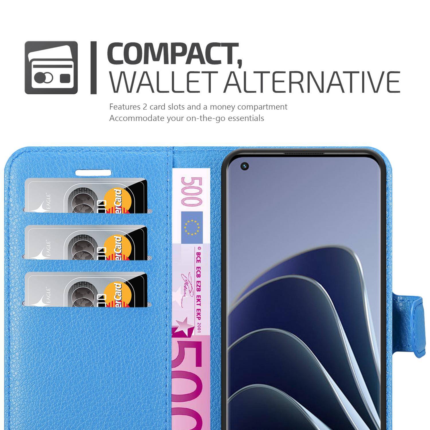 Cadorabo Hülle für OnePlus 10 PRO 5G Schutz Hülle in Blau Handyhülle Etui Case Cover Magnetverschluss