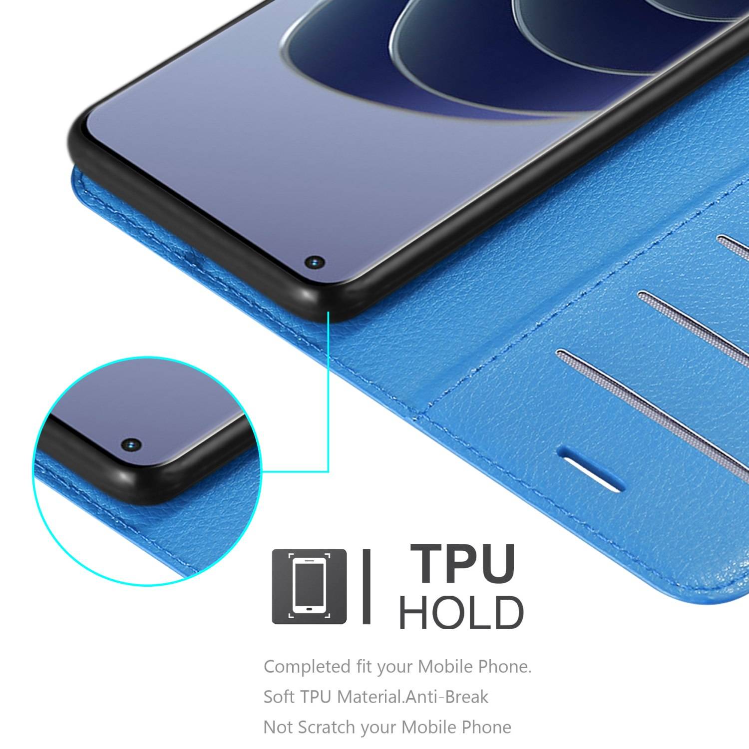 Cadorabo Hülle für OnePlus 10 PRO 5G Schutz Hülle in Blau Handyhülle Etui Case Cover Magnetverschluss