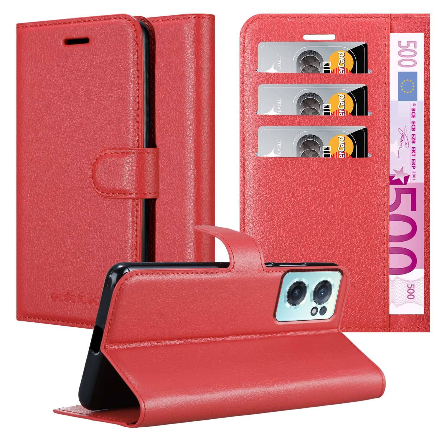 Cadorabo Hülle für OnePlus Nord CE 2 5G Schutz Hülle in Rot Handyhülle Etui Case Cover Magnetverschluss