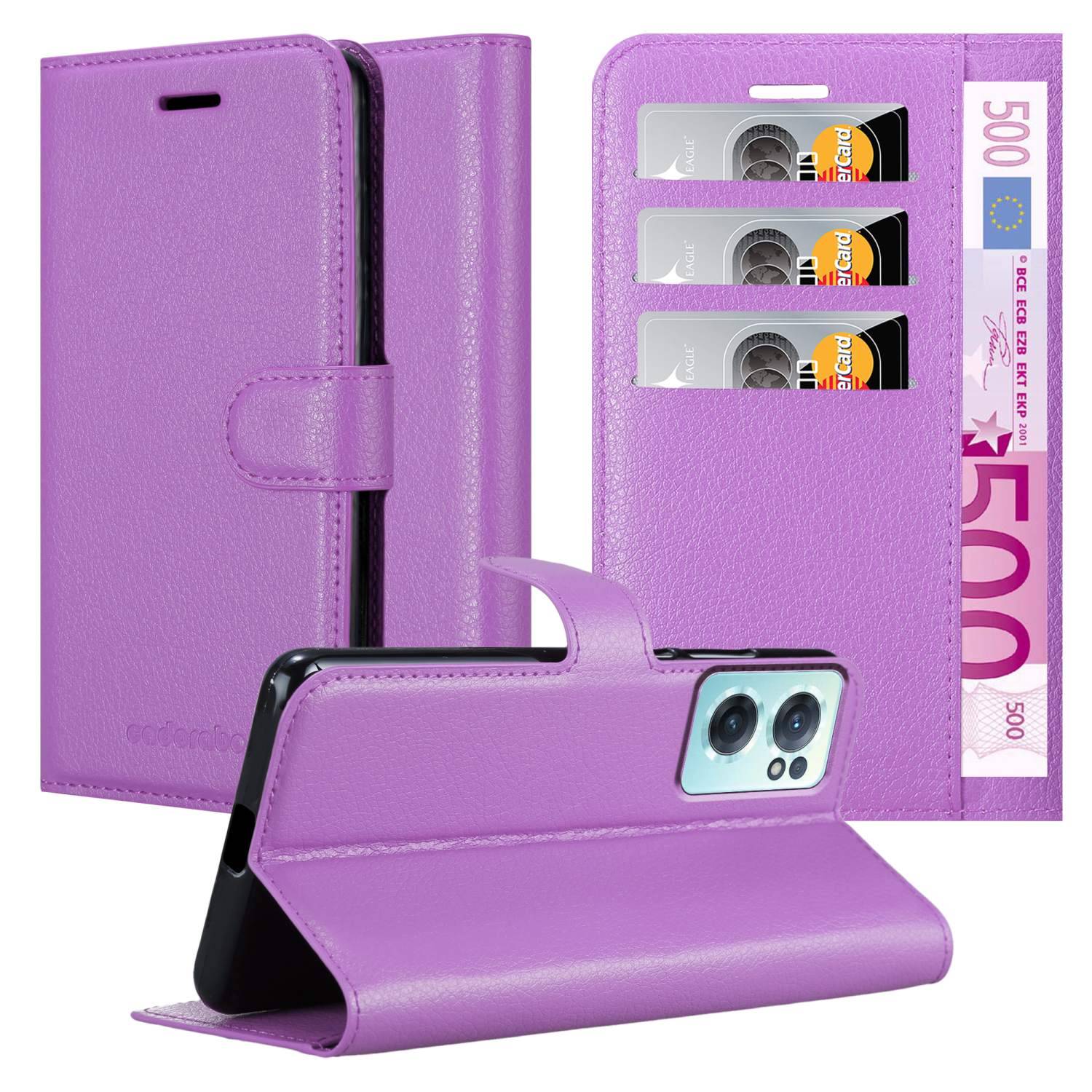 Cadorabo Hülle für OnePlus Nord CE 2 5G Schutz Hülle in Lila Handyhülle Etui Case Cover Magnetverschluss