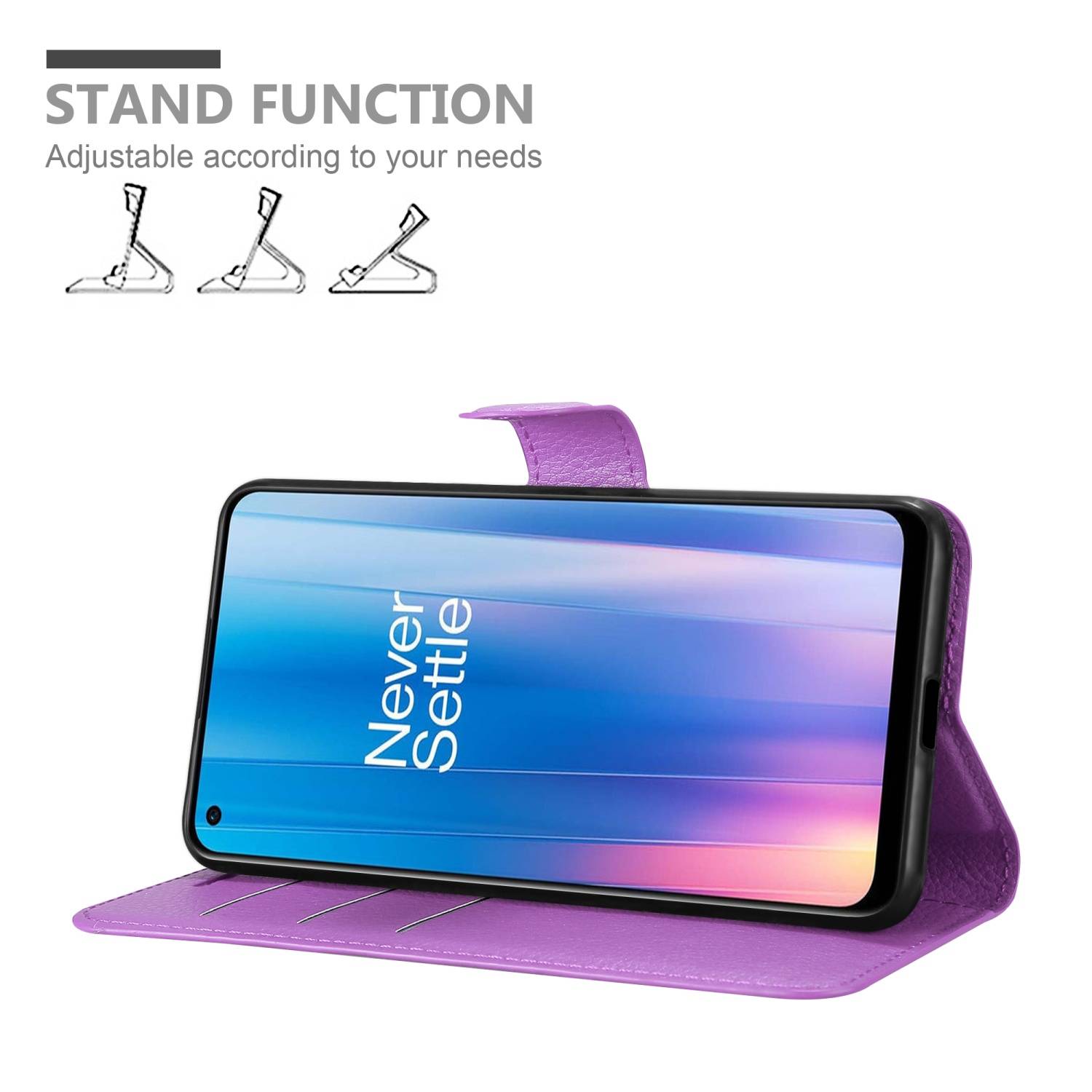 Cadorabo Hülle für OnePlus Nord CE 2 5G Schutz Hülle in Lila Handyhülle Etui Case Cover Magnetverschluss