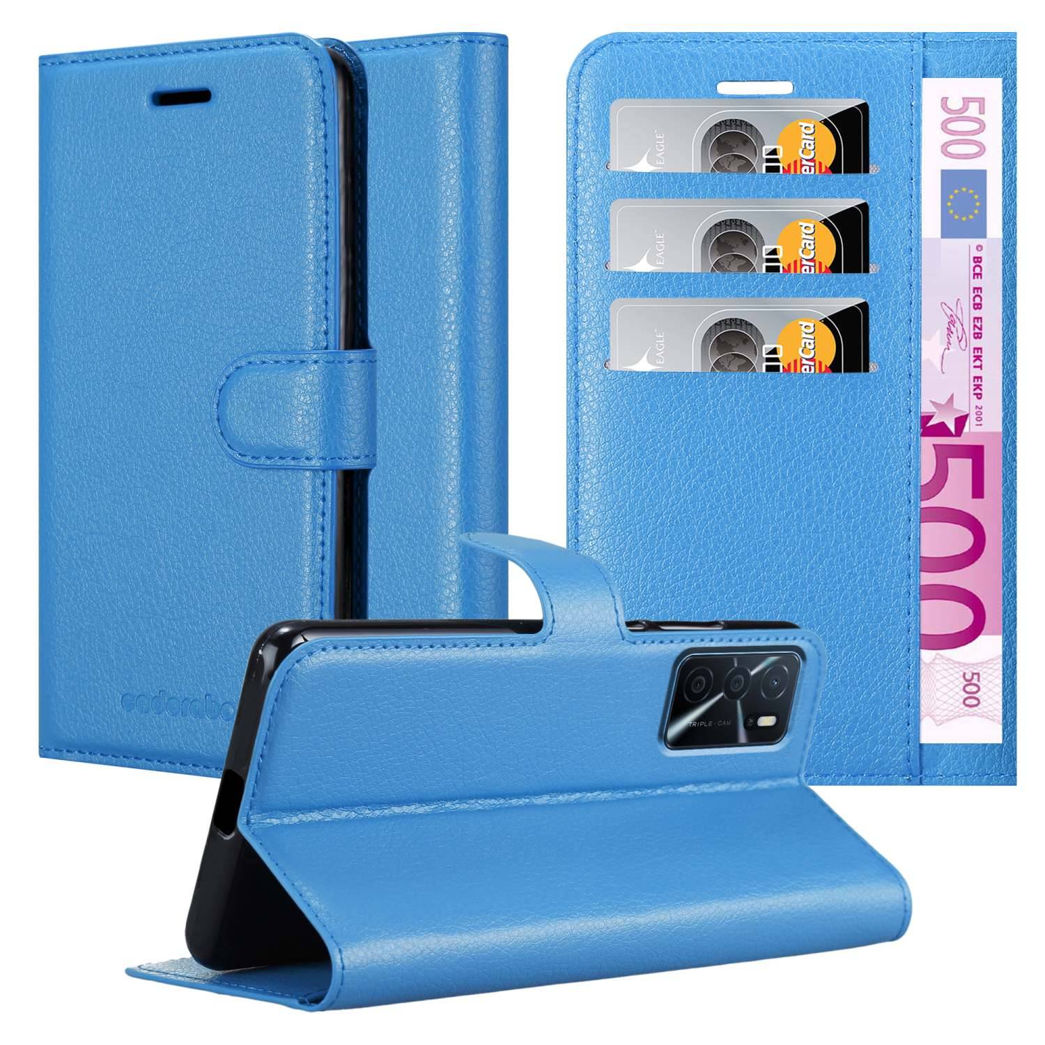 Cadorabo Hülle für Oppo A16s / A54s Schutz Hülle in Blau Handyhülle Etui Case Cover Magnetverschluss