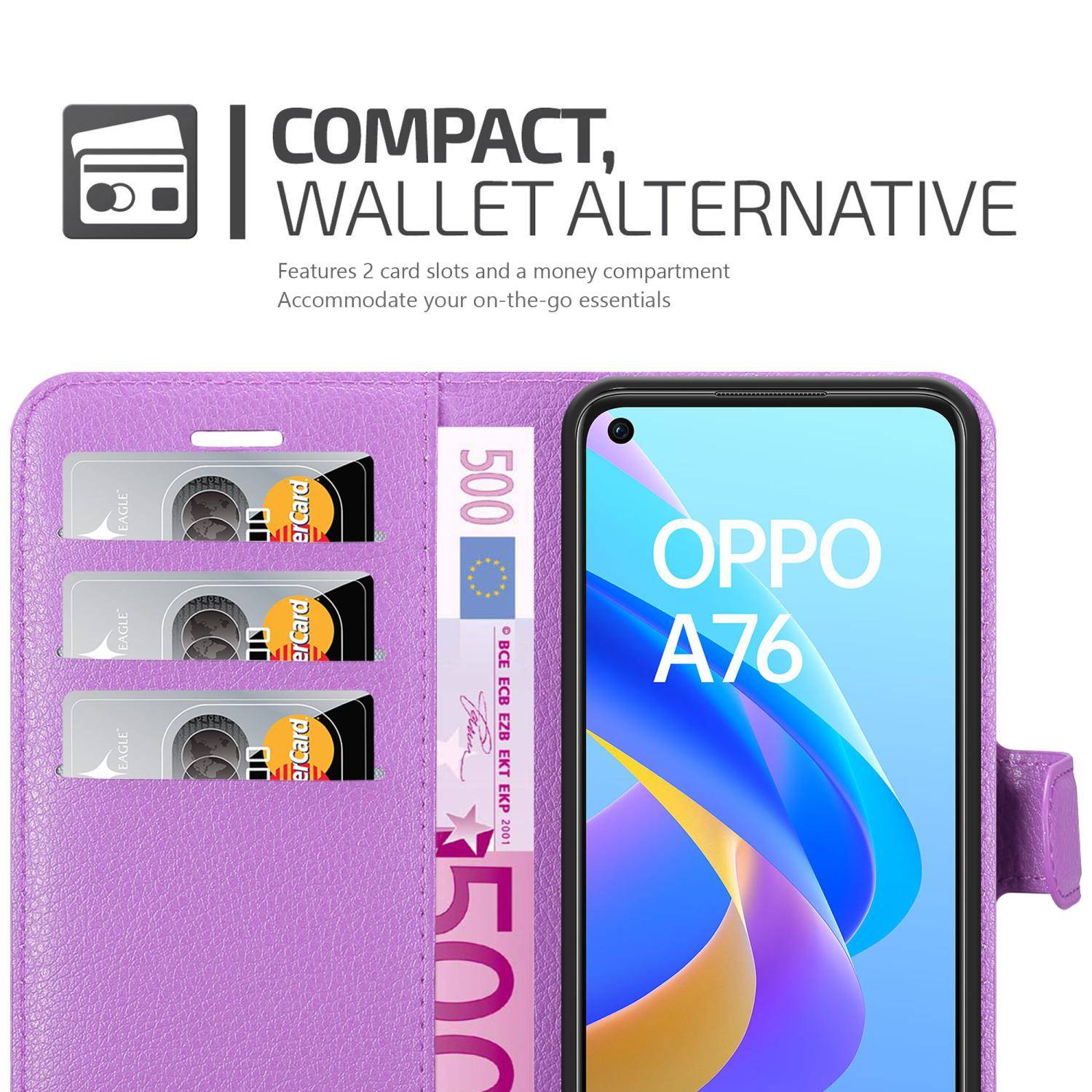 Cadorabo Hülle für Oppo A36 / A76 / A96 4G / K10 4G / Realme 9i Schutz Hülle in Lila Handyhülle Etui Case Cover