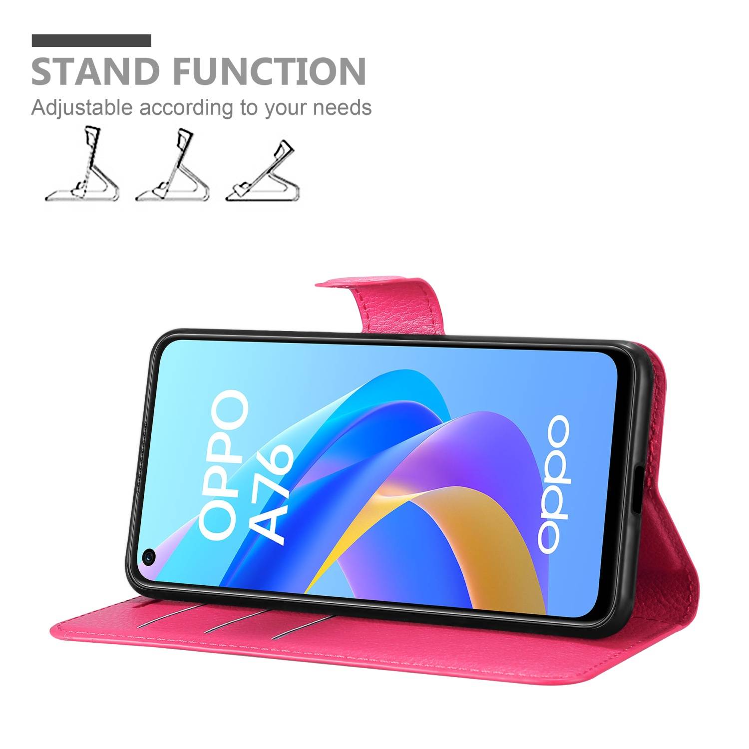 Cadorabo Hülle für Oppo A36 / A76 / A96 4G / K10 4G / Realme 9i Schutz Hülle in Pink Handyhülle Etui Case Cover