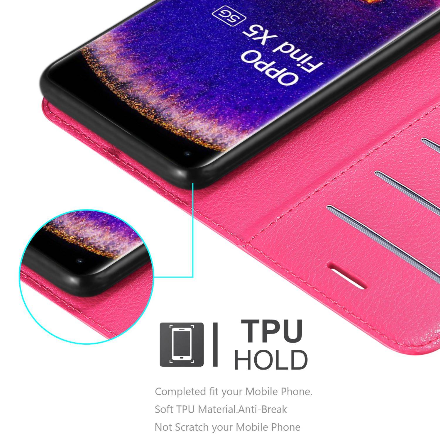 Cadorabo Hülle für Oppo FIND X5 Schutz Hülle in Pink Handyhülle Etui Case Cover Magnetverschluss