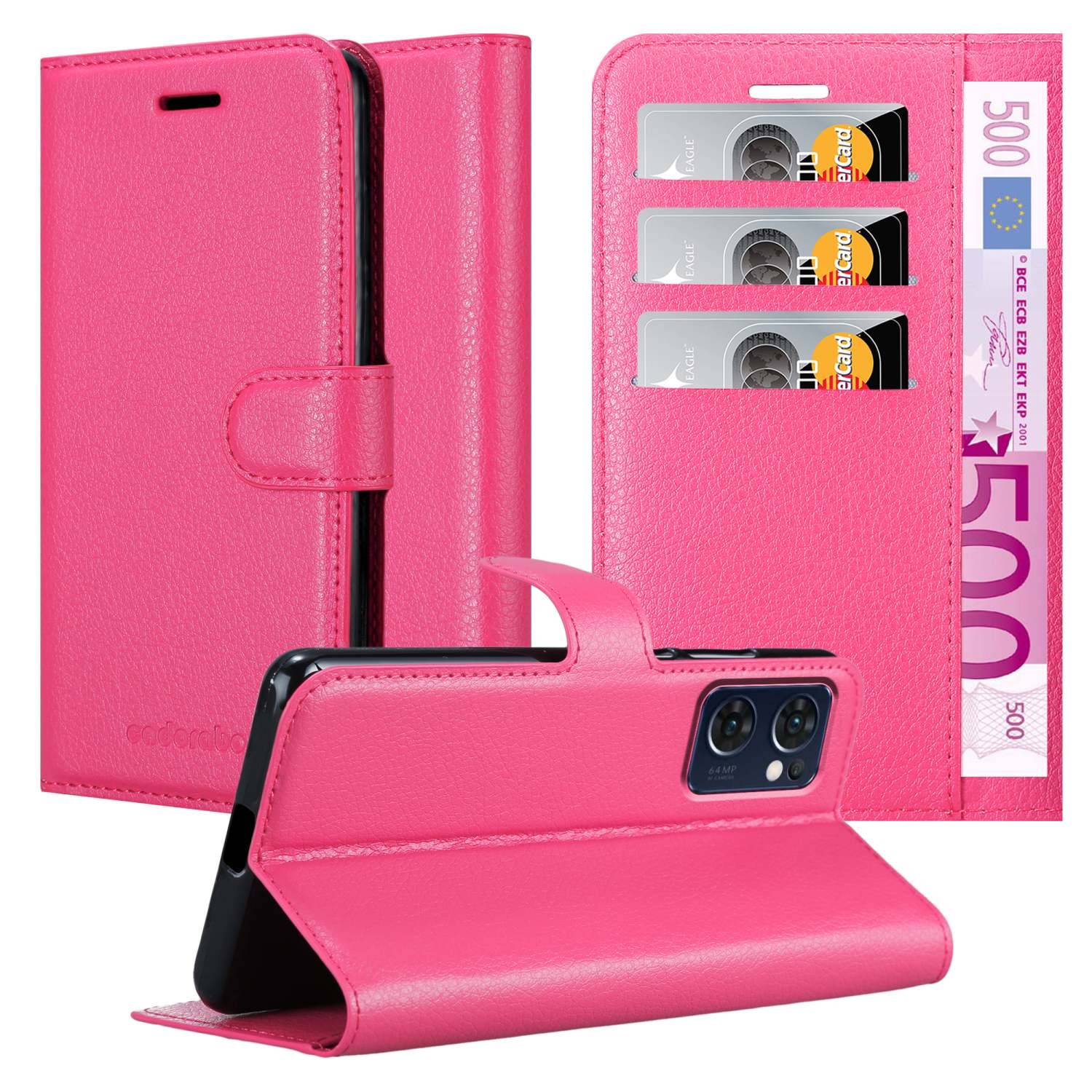 Cadorabo Hülle für Oppo FIND X5 LITE / Reno7 5G Schutz Hülle in Pink Handyhülle Etui Case Cover Magnetverschluss