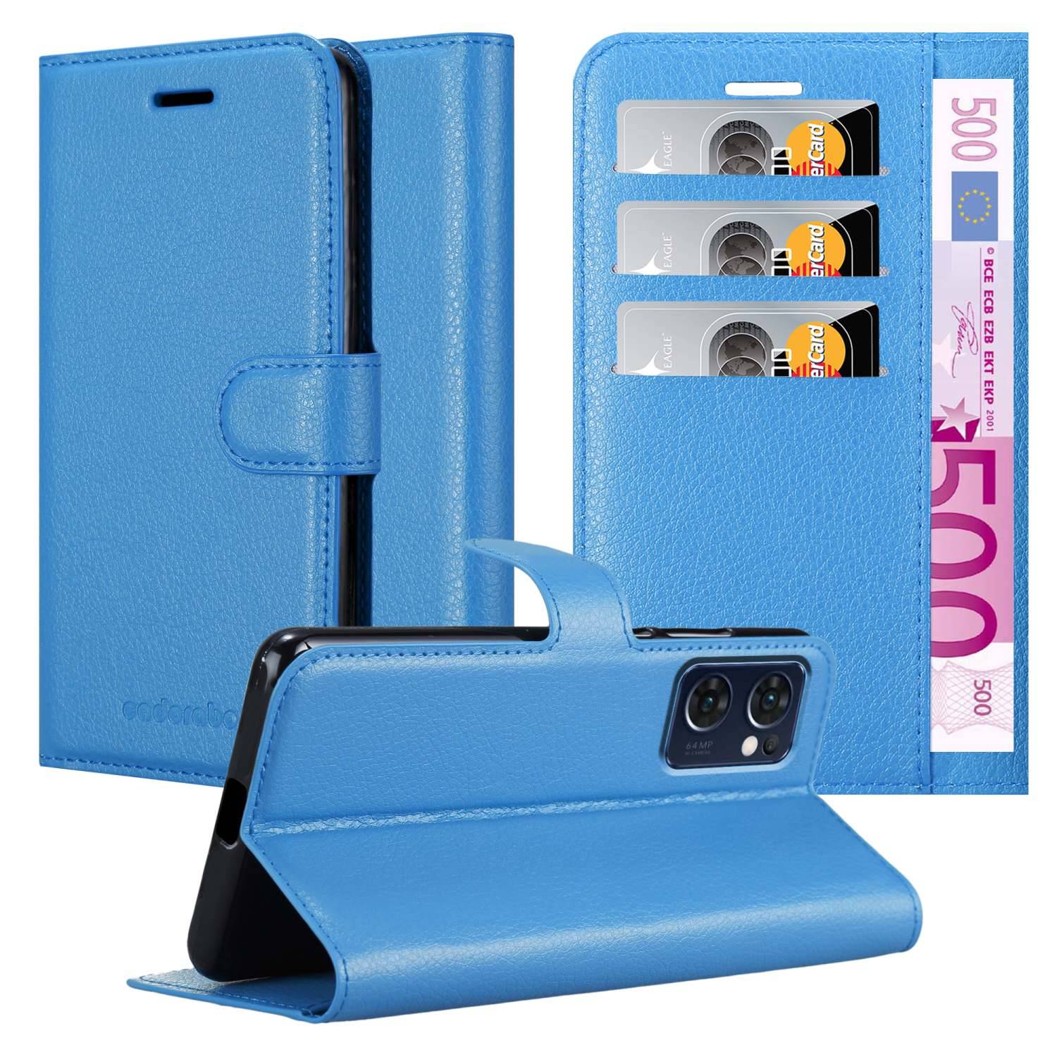 Cadorabo Hülle für Oppo FIND X5 LITE / Reno7 5G Schutz Hülle in Blau Handyhülle Etui Case Cover Magnetverschluss