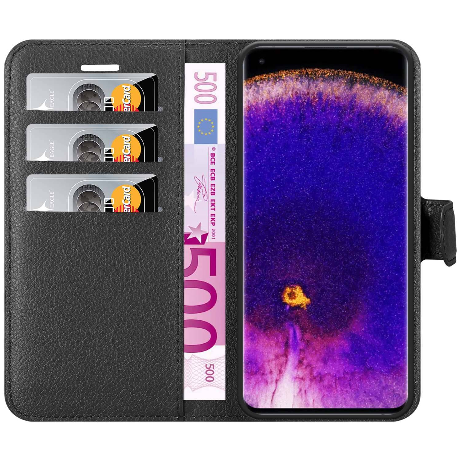 Cadorabo Hülle für Oppo FIND X5 PRO Schutz Hülle in Schwarz Handyhülle Etui Case Cover Magnetverschluss