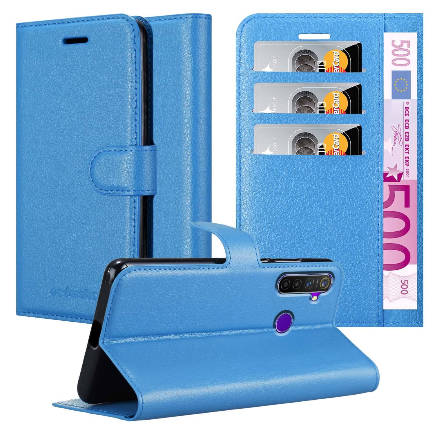 Cadorabo Hülle für Realme 5 / 5i / 6i / C3 Schutz Hülle in Blau Handyhülle Etui Case Cover Magnetverschluss