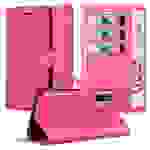 Cadorabo Hülle für Realme 5 PRO / Realme Q Schutz Hülle in Pink Handyhülle Etui Case Cover Magnetverschluss