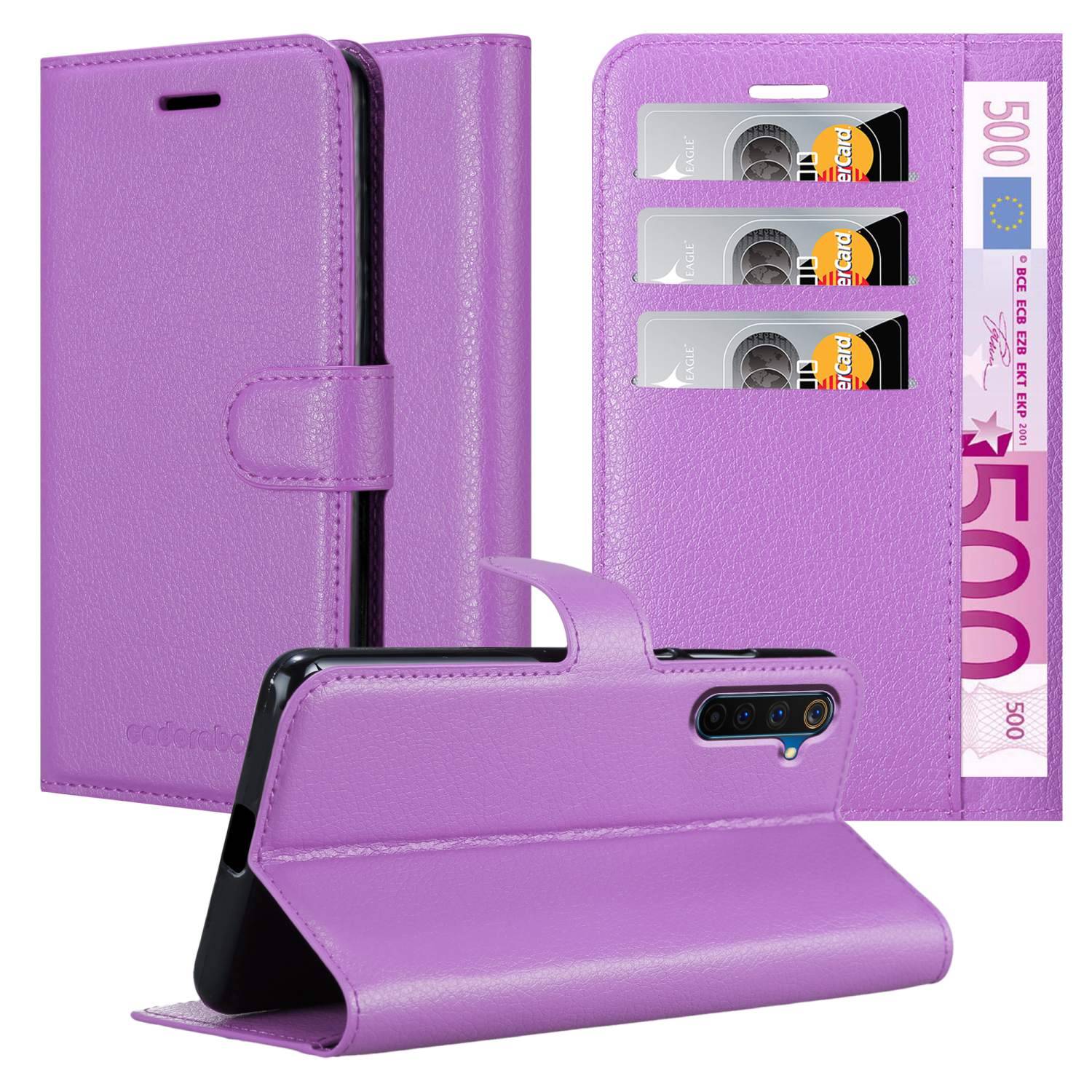 Cadorabo Hülle für Realme 6 PRO Schutz Hülle in Lila Handyhülle Etui Case Cover Magnetverschluss