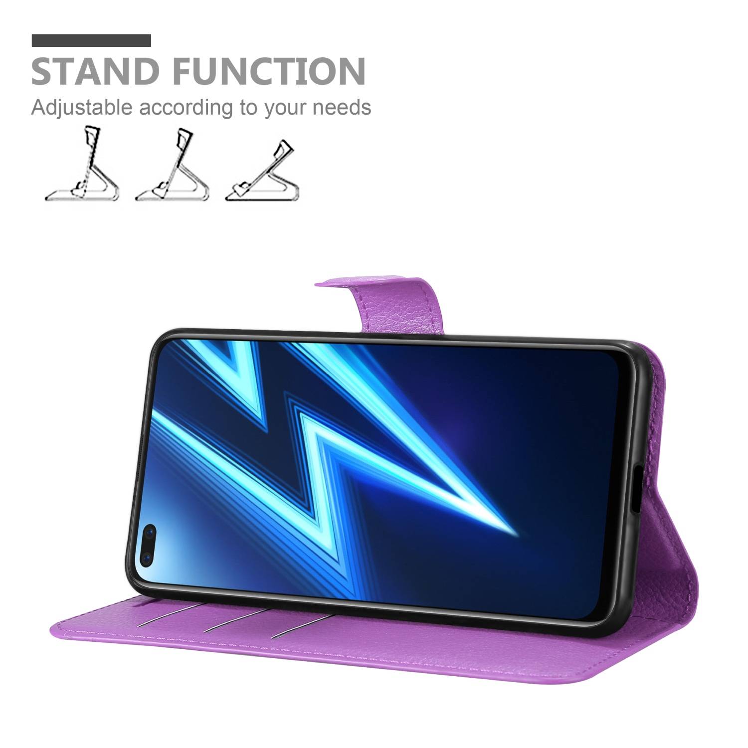 Cadorabo Hülle für Realme 6 PRO Schutz Hülle in Lila Handyhülle Etui Case Cover Magnetverschluss