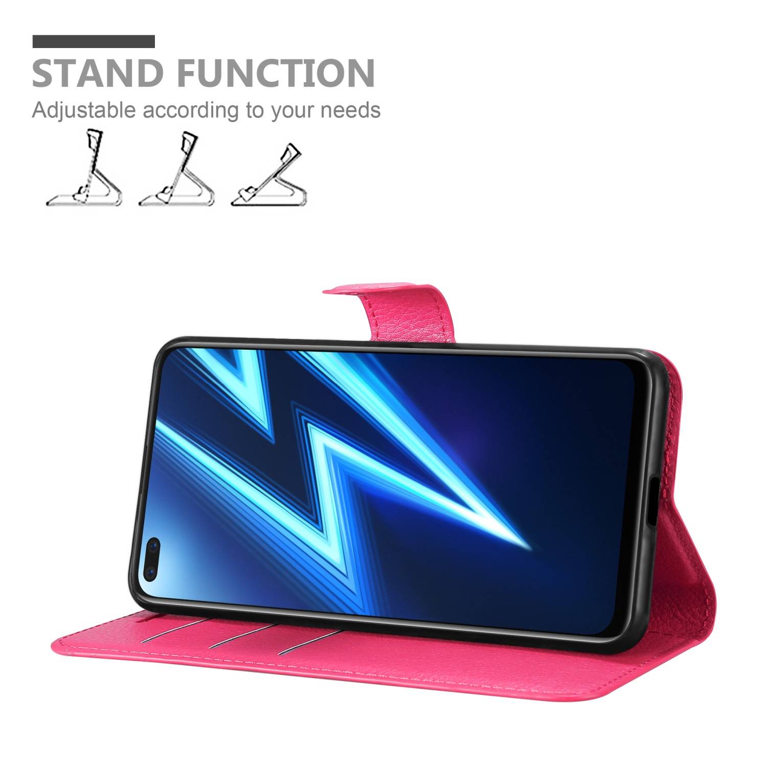 Cadorabo Hülle für Realme 6 PRO Schutz Hülle in Pink Handyhülle Etui Case Cover Magnetverschluss
