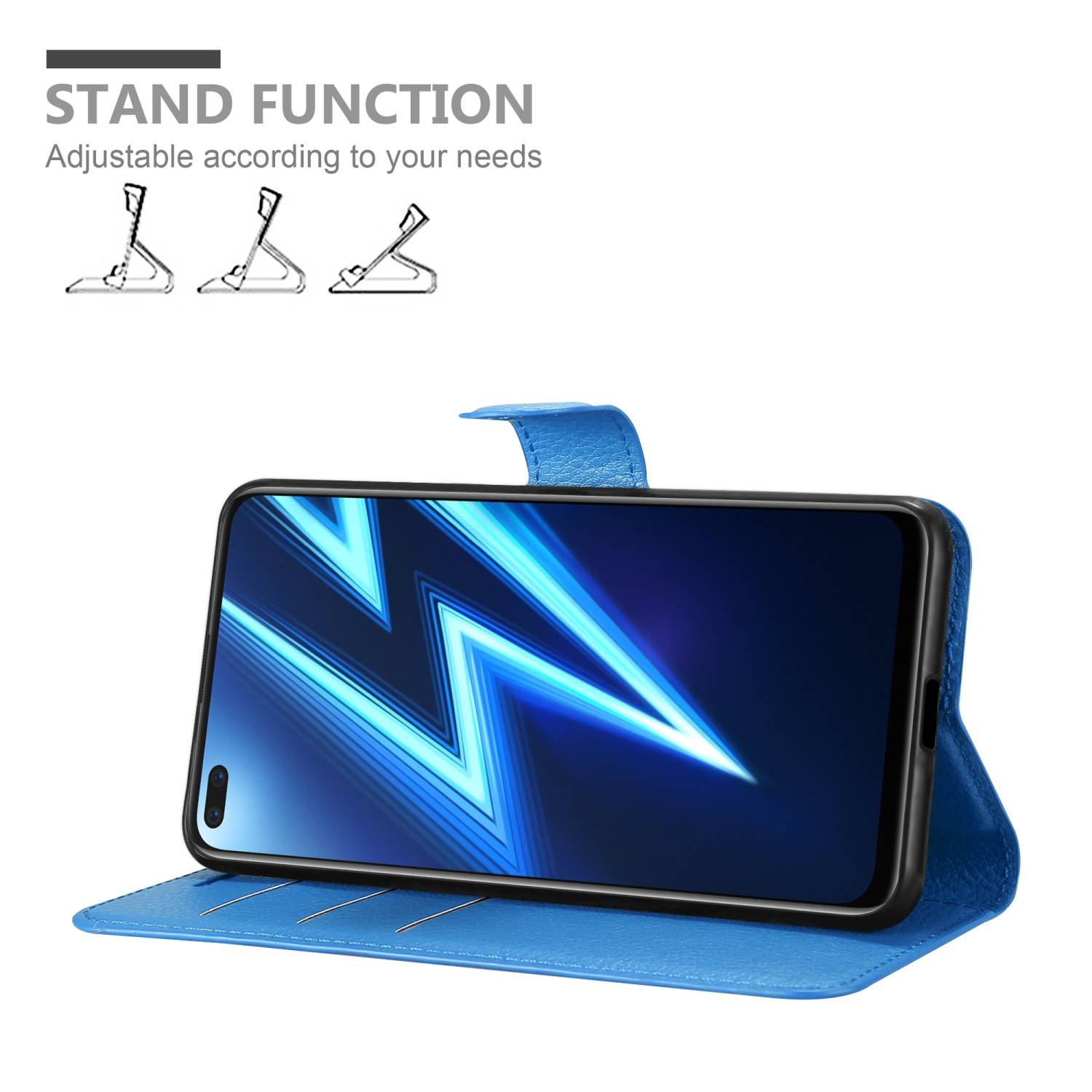 Cadorabo Hülle für Realme 6 PRO Schutz Hülle in Blau Handyhülle Etui Case Cover Magnetverschluss