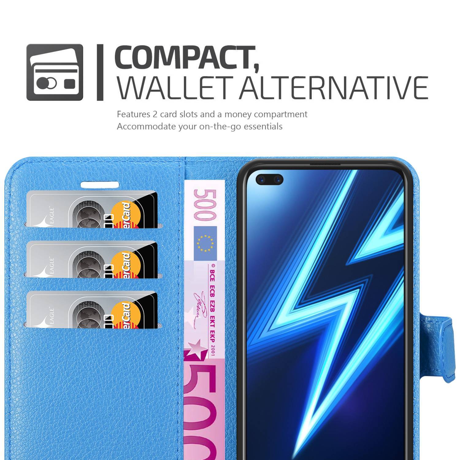Cadorabo Hülle für Realme 6 PRO Schutz Hülle in Blau Handyhülle Etui Case Cover Magnetverschluss