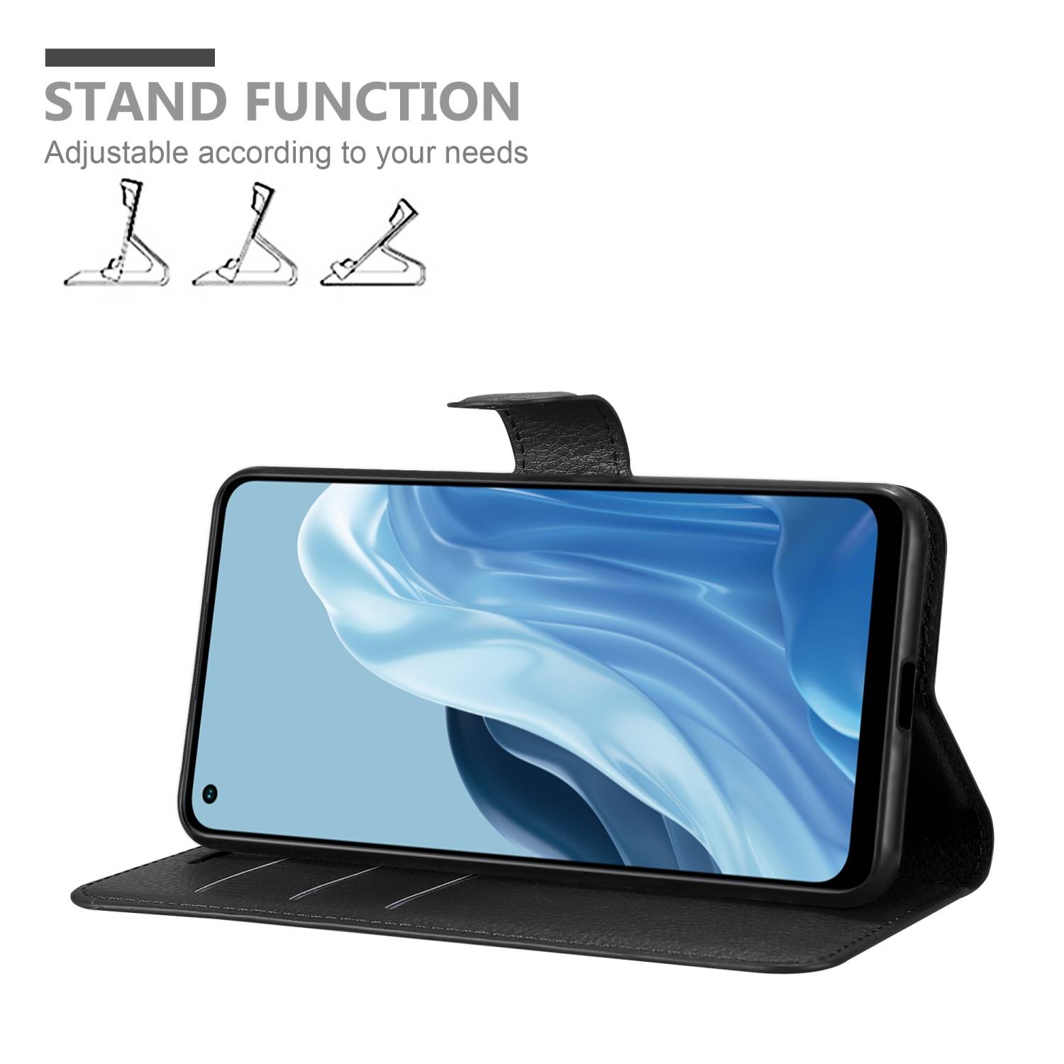 Cadorabo Hülle für Realme 7 5G Schutz Hülle in Schwarz Handyhülle Etui Case Cover Magnetverschluss