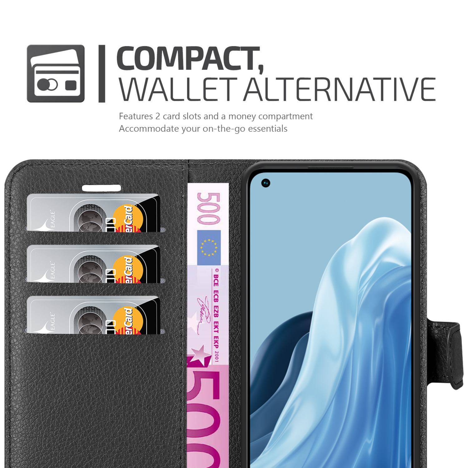Cadorabo Hülle für Realme 7 5G Schutz Hülle in Schwarz Handyhülle Etui Case Cover Magnetverschluss