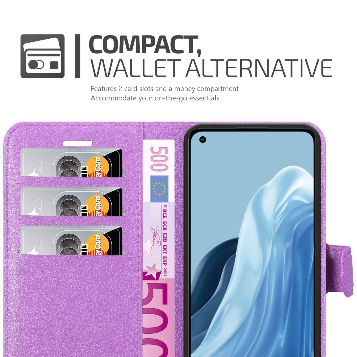Cadorabo Hülle für Realme 7 5G Schutz Hülle in Lila Handyhülle Etui Case Cover Magnetverschluss