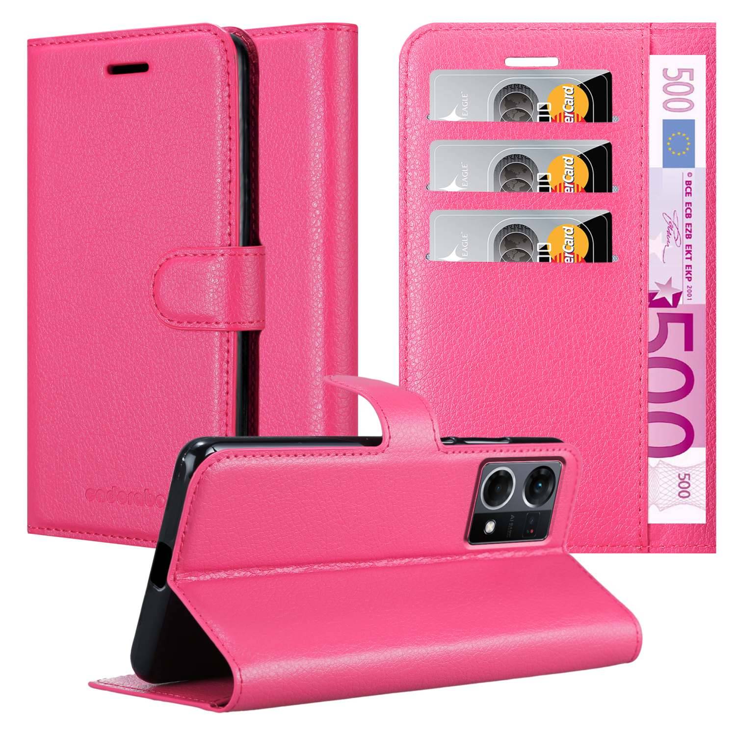 Cadorabo Hülle für Realme 7 5G Schutz Hülle in Pink Handyhülle Etui Case Cover Magnetverschluss