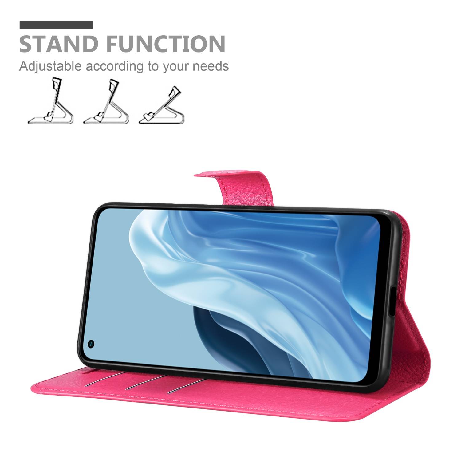 Cadorabo Hülle für Realme 7 5G Schutz Hülle in Pink Handyhülle Etui Case Cover Magnetverschluss