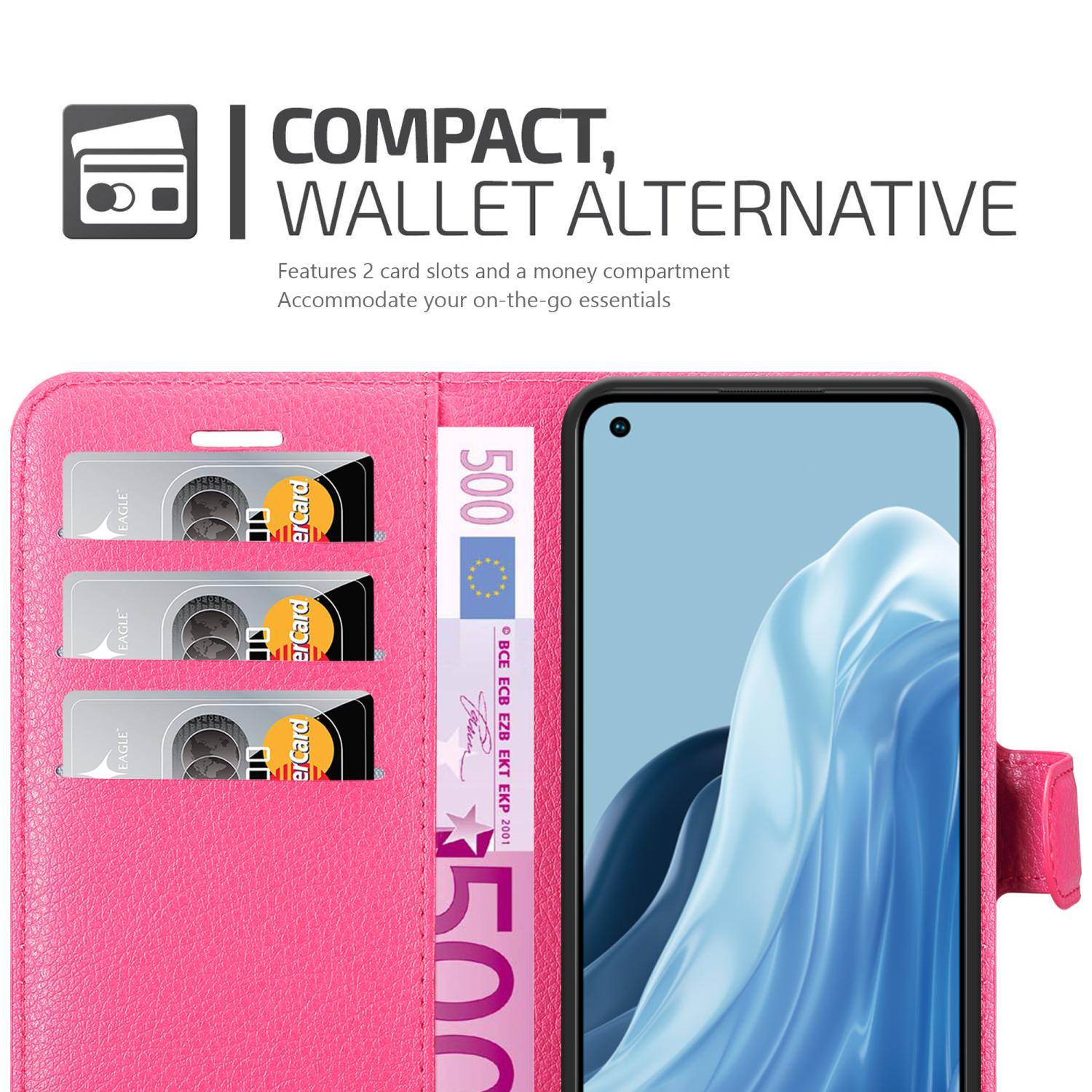 Cadorabo Hülle für Realme 7 5G Schutz Hülle in Pink Handyhülle Etui Case Cover Magnetverschluss