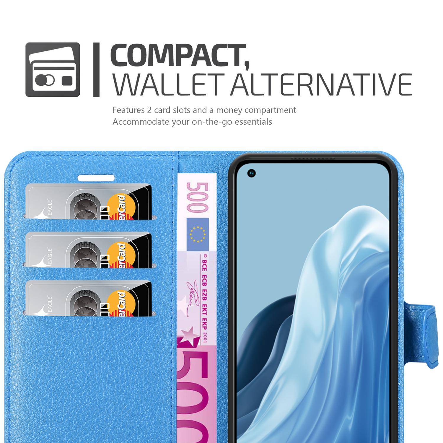 Cadorabo Hülle für Realme 7 5G Schutz Hülle in Blau Handyhülle Etui Case Cover Magnetverschluss