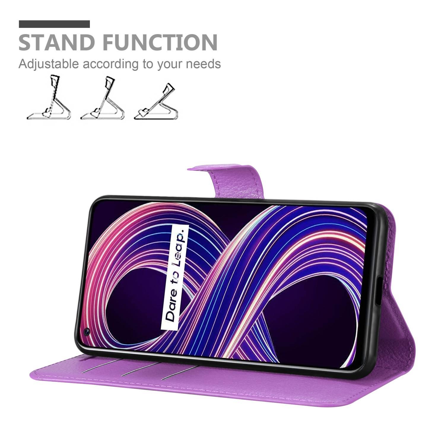 Cadorabo Hülle für Realme 8 5G / V13 / Q3 / Q3i / Narzo 30 5G Schutz Hülle in Lila Handyhülle Etui Case Cover