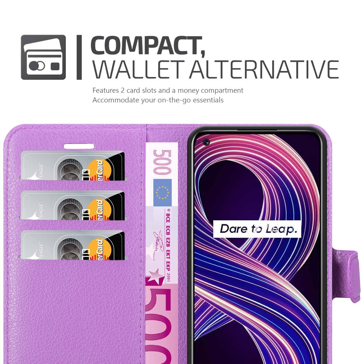 Cadorabo Hülle für Realme 8 5G / V13 / Q3 / Q3i / Narzo 30 5G Schutz Hülle in Lila Handyhülle Etui Case Cover