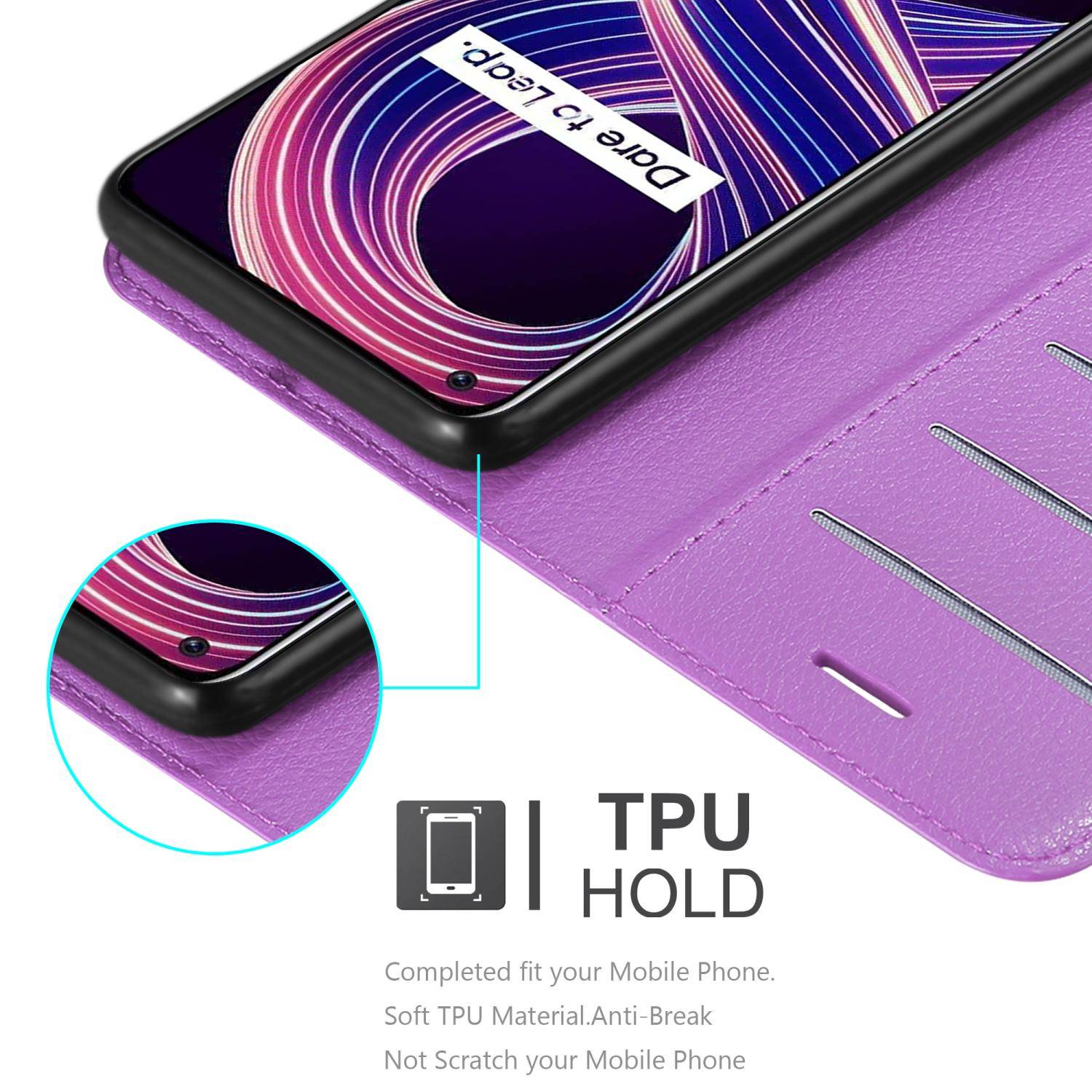 Cadorabo Hülle für Realme 8 5G / V13 / Q3 / Q3i / Narzo 30 5G Schutz Hülle in Lila Handyhülle Etui Case Cover