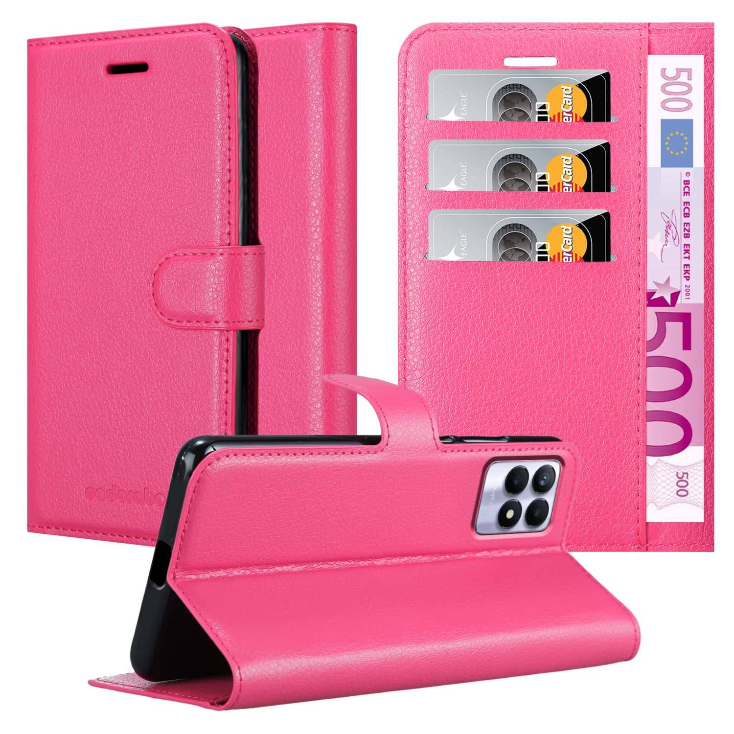 Cadorabo Hülle für Realme 8i / Narzo 50 4G Schutz Hülle in Pink Handyhülle Etui Case Cover Magnetverschluss