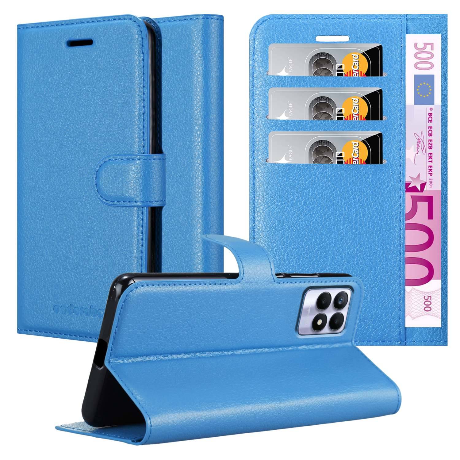 Cadorabo Hülle für Realme 8i / Narzo 50 4G Schutz Hülle in Blau Handyhülle Etui Case Cover Magnetverschluss