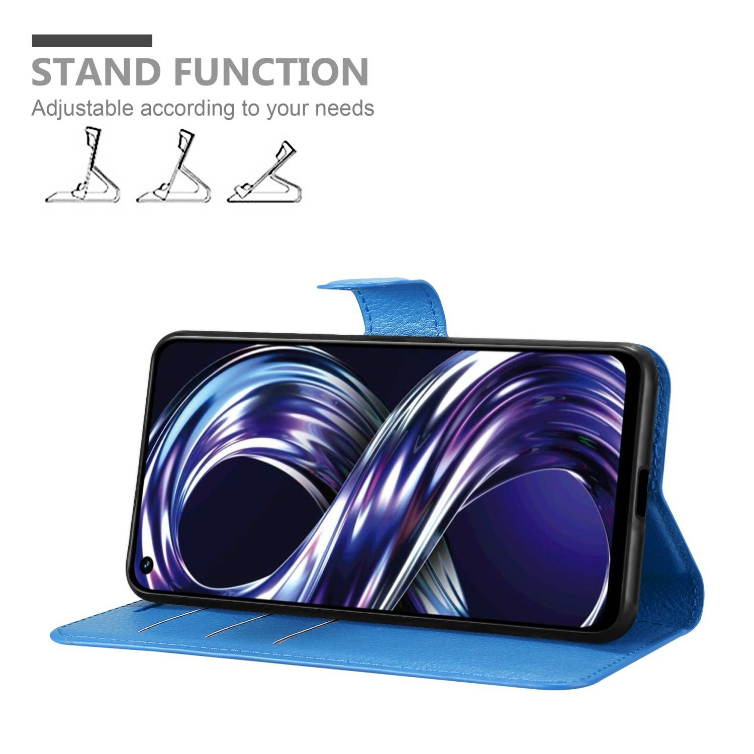 Cadorabo Hülle für Realme 8i / Narzo 50 4G Schutz Hülle in Blau Handyhülle Etui Case Cover Magnetverschluss