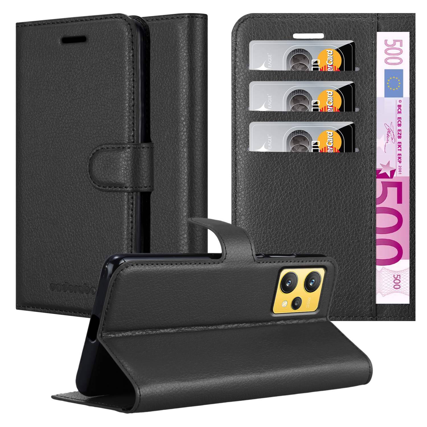Cadorabo Hülle für Realme 9 4G / 9 PRO+ Schutz Hülle in Schwarz Handyhülle Etui Case Cover Magnetverschluss