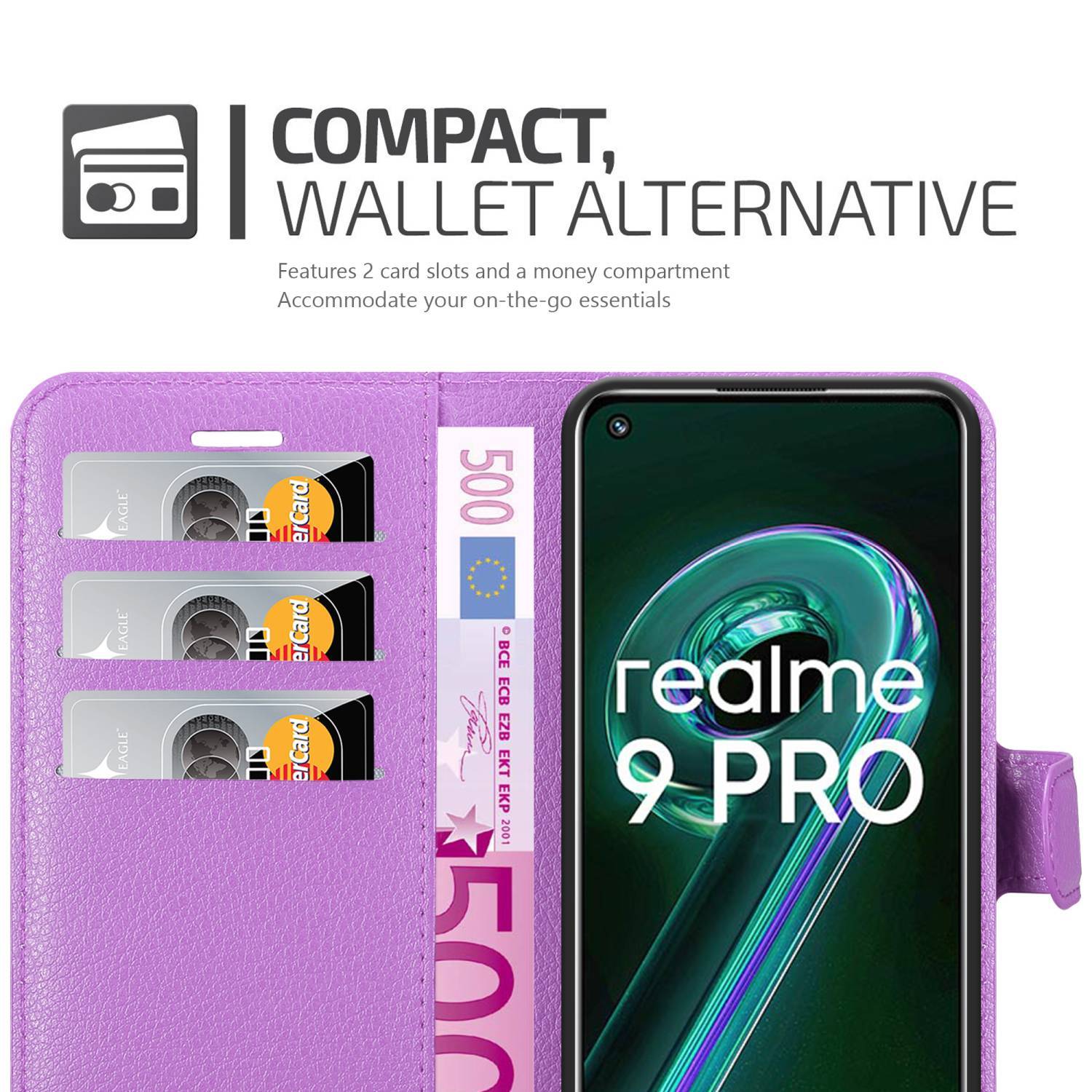 Cadorabo Hülle für Realme 9 5G / 9 PRO / V25 / Q5 / OnePlus Nord CE 2 LITE 5G Schutz Hülle in Lila Handyhülle Etui Case
