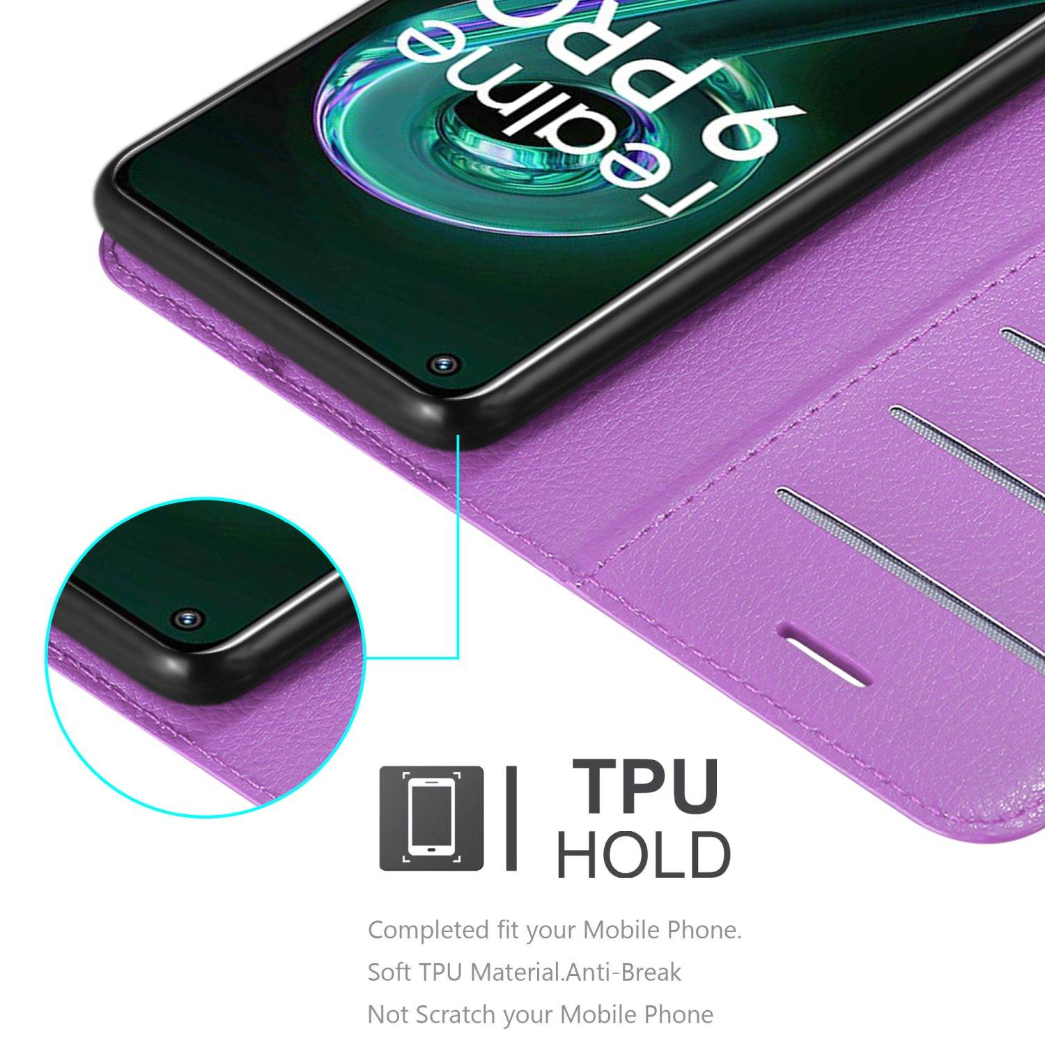 Cadorabo Hülle für Realme 9 5G / 9 PRO / V25 / Q5 / OnePlus Nord CE 2 LITE 5G Schutz Hülle in Lila Handyhülle Etui Case