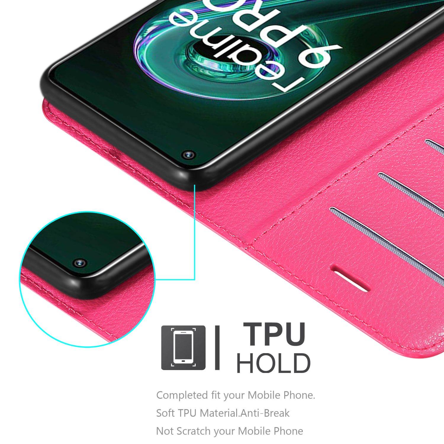 Cadorabo Hülle für Realme 9 5G / 9 PRO / V25 / Q5 / OnePlus Nord CE 2 LITE 5G Schutz Hülle in Pink Handyhülle Etui Case