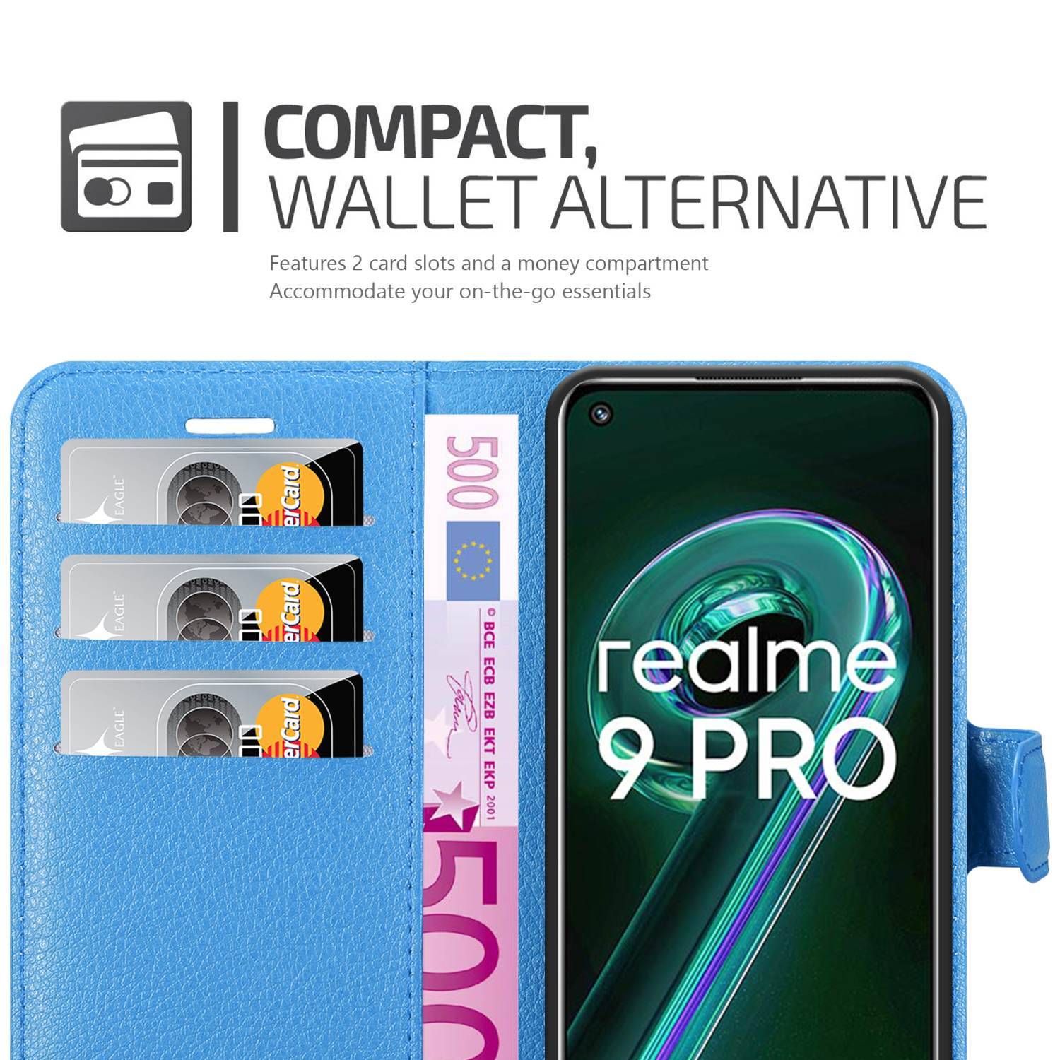 Cadorabo Hülle für Realme 9 5G / 9 PRO / V25 / Q5 / OnePlus Nord CE 2 LITE 5G Schutz Hülle in Blau Handyhülle Etui Case